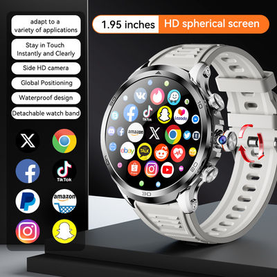 H19 Sim Card Smart Watch 4G Android / Rotating Camera Smart Watch 1.95 Inch AMOLED 1990mAh