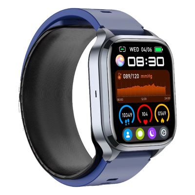S18 Air Pump Blood Pressure Health Smart Watch With Blood Oxygen Uric Acid Monitor