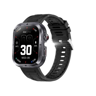 MK86 Sport Smart Watch Flashlight IP68 Waterproof BT Call Blood Oxygen Large Battery