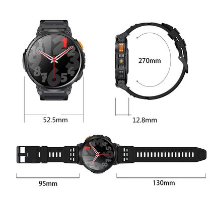 K66 Outdoor Sport Smart Watch Large Screen Big Battery IP68 Waterproof Flashlight