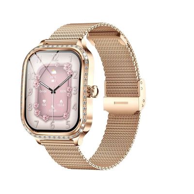 MK88 Ladies Diamond Smart Watch Health Monitor BT Call Blood Oxygen Smartwatch IP68 Waterproof