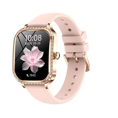 MK88 Ladies Diamond Smart Watch Health Monitor BT Call Blood Oxygen Smartwatch IP68 Waterproof