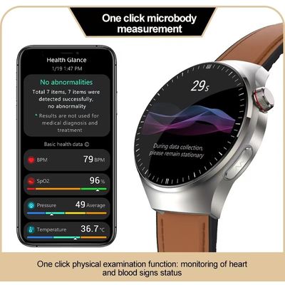 TK26 Health Monitoring Smart Watch 1.43 Inch ECG PPG BT Call Metal Strap Mens Smart Fitness Watch