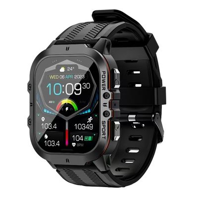 C26 Blood Oxygen Smart Watch 1.96 Inch AMOLED Screen Sport Heart Rate Smartwatch BT Call
