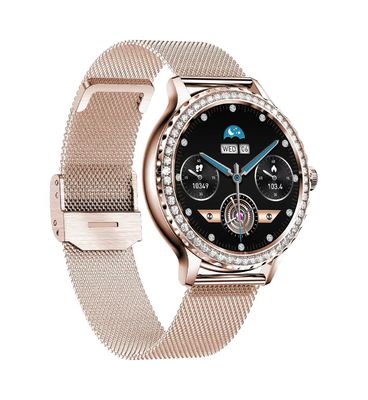 NX19 Waterproof Smart Watch Fitness Tracker 1.3 Inch Round Smartwatch For Ladies