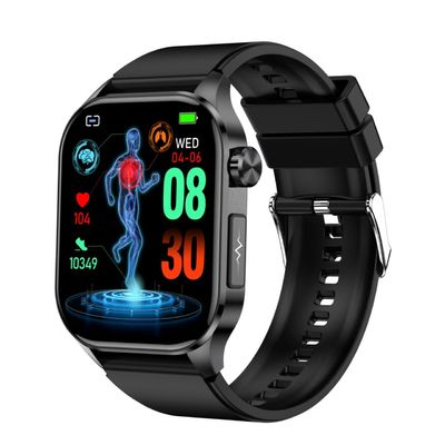 ET580 Smart Watch 2.04 Inch AMOLED SOS Heart Rate Uric Acid BML Smartwatch