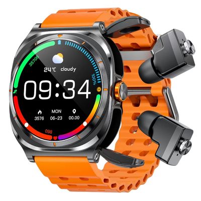 GT98 TWS 2 In 1 Earbuds And Smartwatch Headset BT Call with Heart Rate Play Music