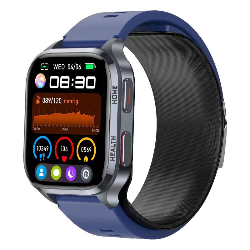 S18 Air Pump Blood Pressure Health Smart Watch With Blood Oxygen Uric Acid Monitor