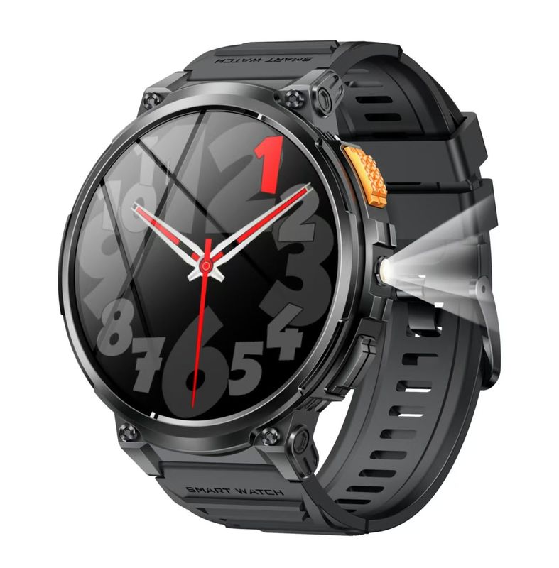 K66 Outdoor Sport Smart Watch Large Screen Big Battery IP68 Waterproof Flashlight