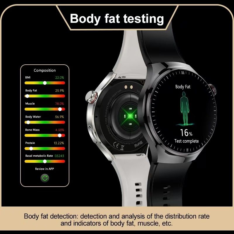 TK26 Health Monitoring Smart Watch 1.43 Inch ECG PPG BT Call Metal Strap Mens Smart Fitness Watch