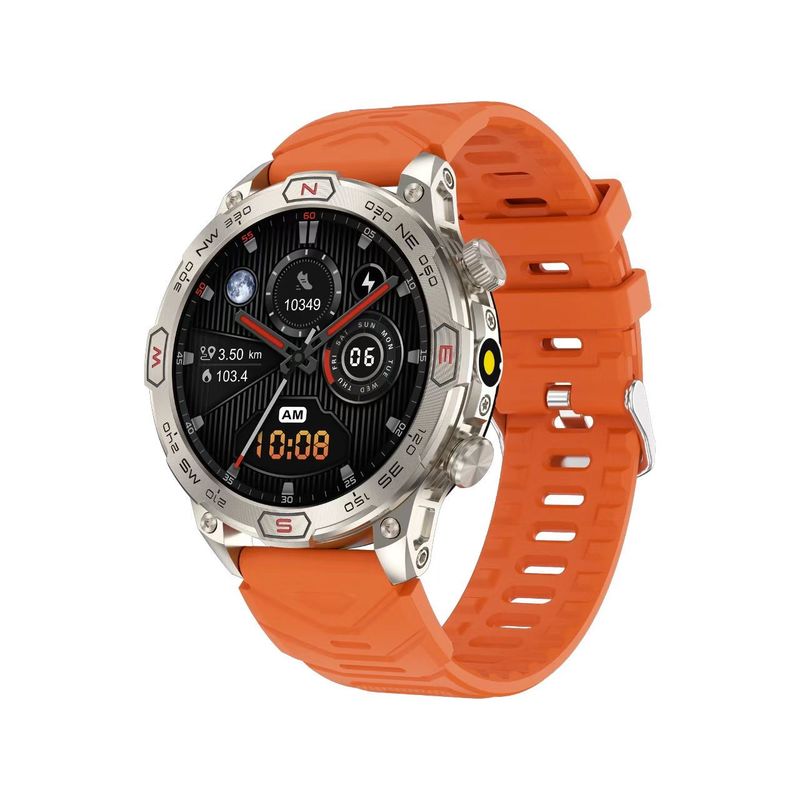 KC86 Men Smart Watch 1.43 Inch HD Large Screen BT Call Flashlight Compass Smart Watch 450mAh
