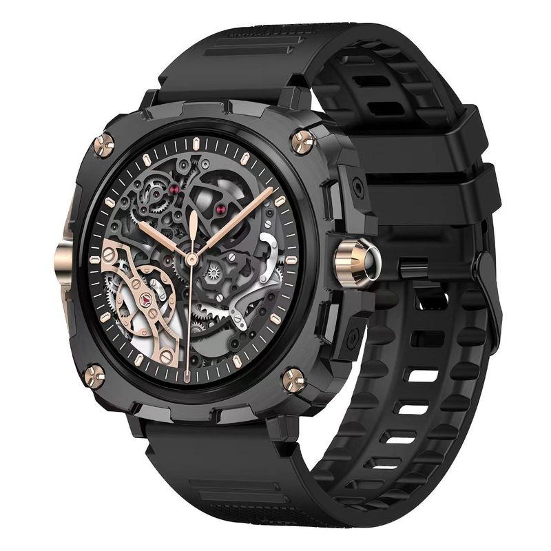 AK71 Men Smart Watch Amoled Screen Rotary Button BT Call Health Monitoring Smartwatch