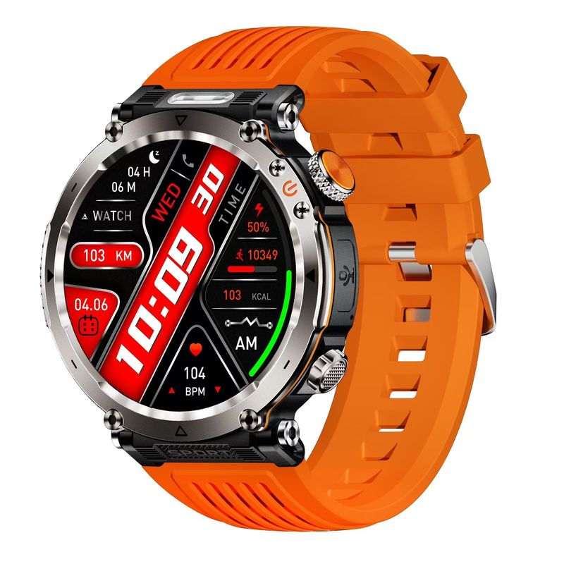 HT30 IP68 Waterproof Sport Smart Watch , 600mAh Battery SmartWatch With Flashlight Compass