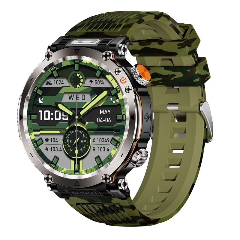 HT30 IP68 Waterproof Sport Smart Watch , 600mAh Battery SmartWatch With Flashlight Compass