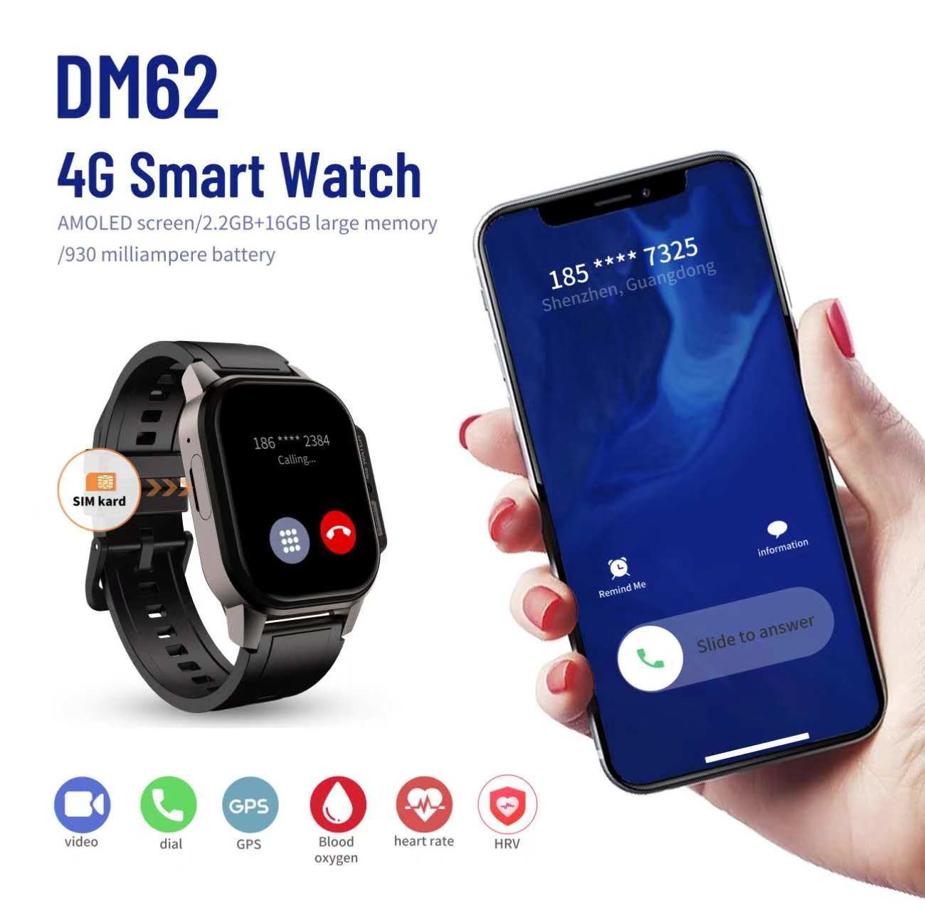 4g Sim Card Smartwatch 1000mah GPS WIFI HD Camera Smartwatch 2.13 inch
