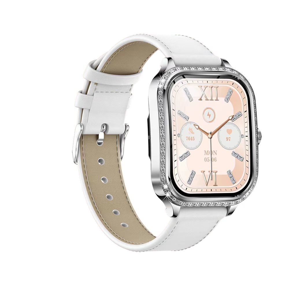 MK88 Ladies Diamond Smart Watch Health Monitor BT Call Blood Oxygen Smartwatch IP68 Waterproof