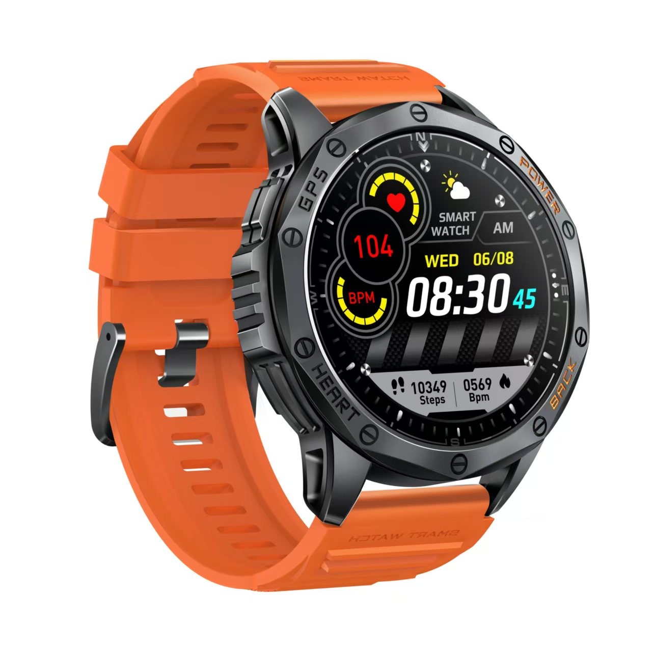 K67 IP68 Waterproof GPS SmartWatch Compass Smart Watch Flashlight 530mah Battery