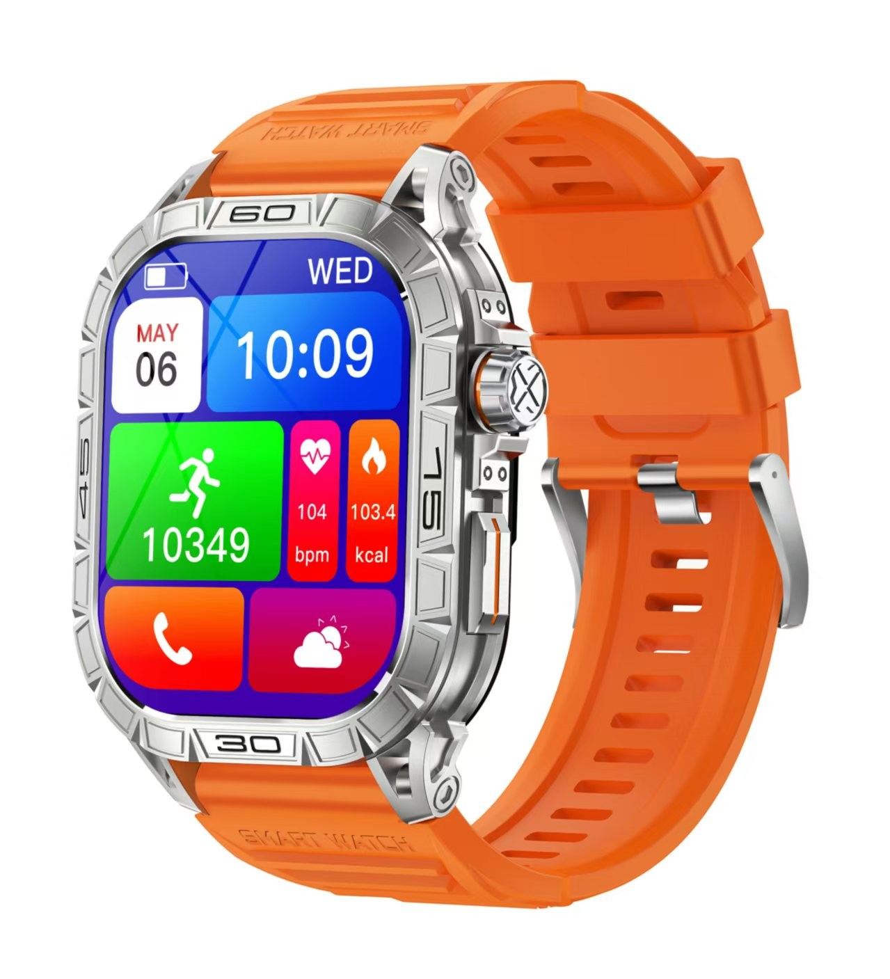 K63 Men'S Smart Watch Heart Rate Monitoring Smart Watch With AMOLED Screen BT Calling