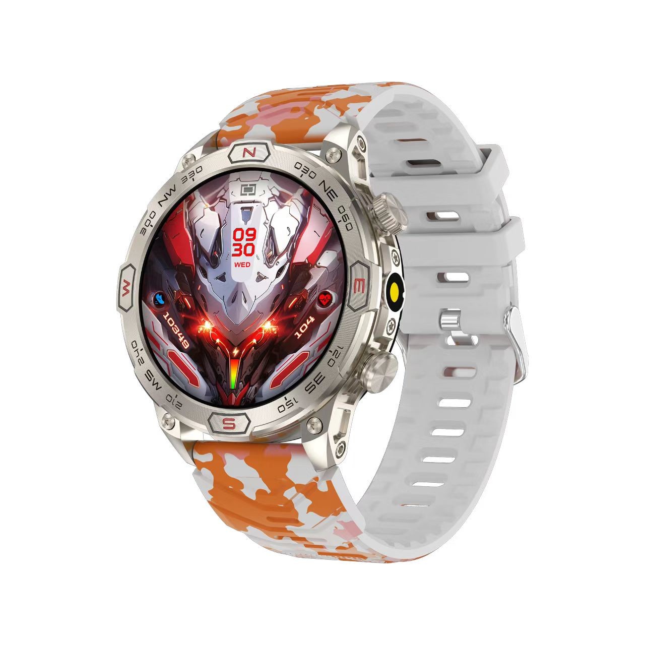KC86 Men Smart Watch 1.43 Inch HD Large Screen BT Call Flashlight Compass Smart Watch 450mAh