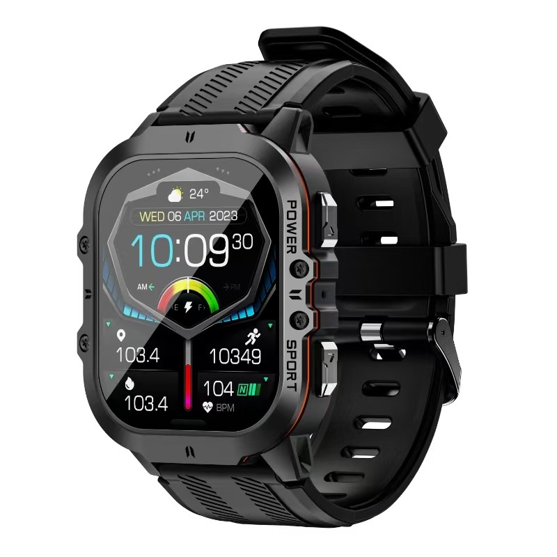 C26 Blood Oxygen Smart Watch 1.96 Inch AMOLED Screen Sport Heart Rate Smartwatch BT Call