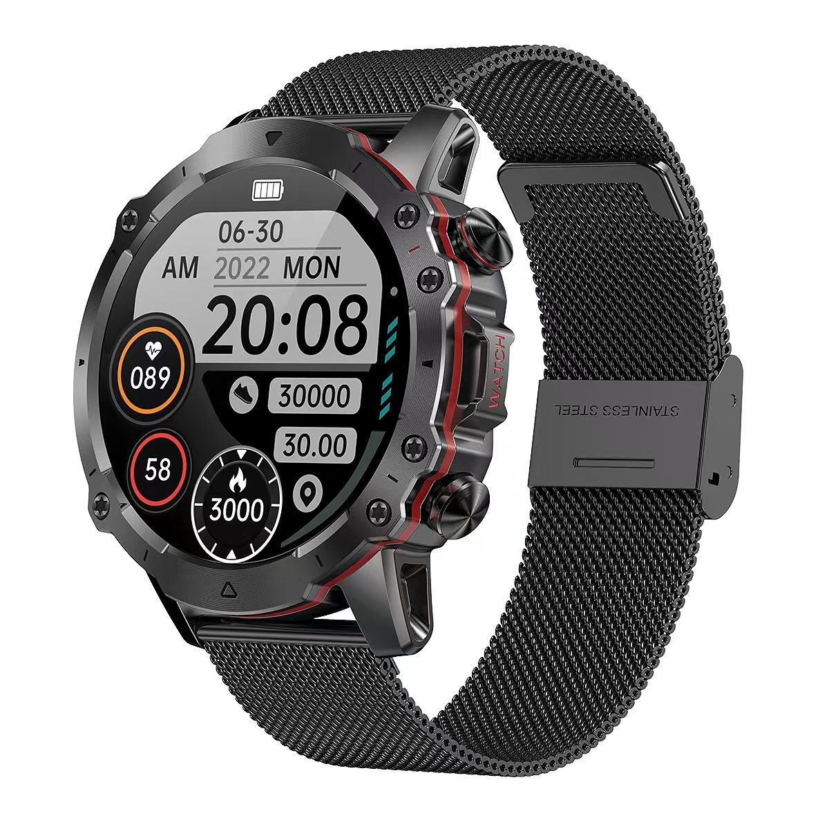 AK56 Bluetooth Sport Smart Watch 1.43 Inch Round Screen Sport Heart Rate Waterproof Smartwatch