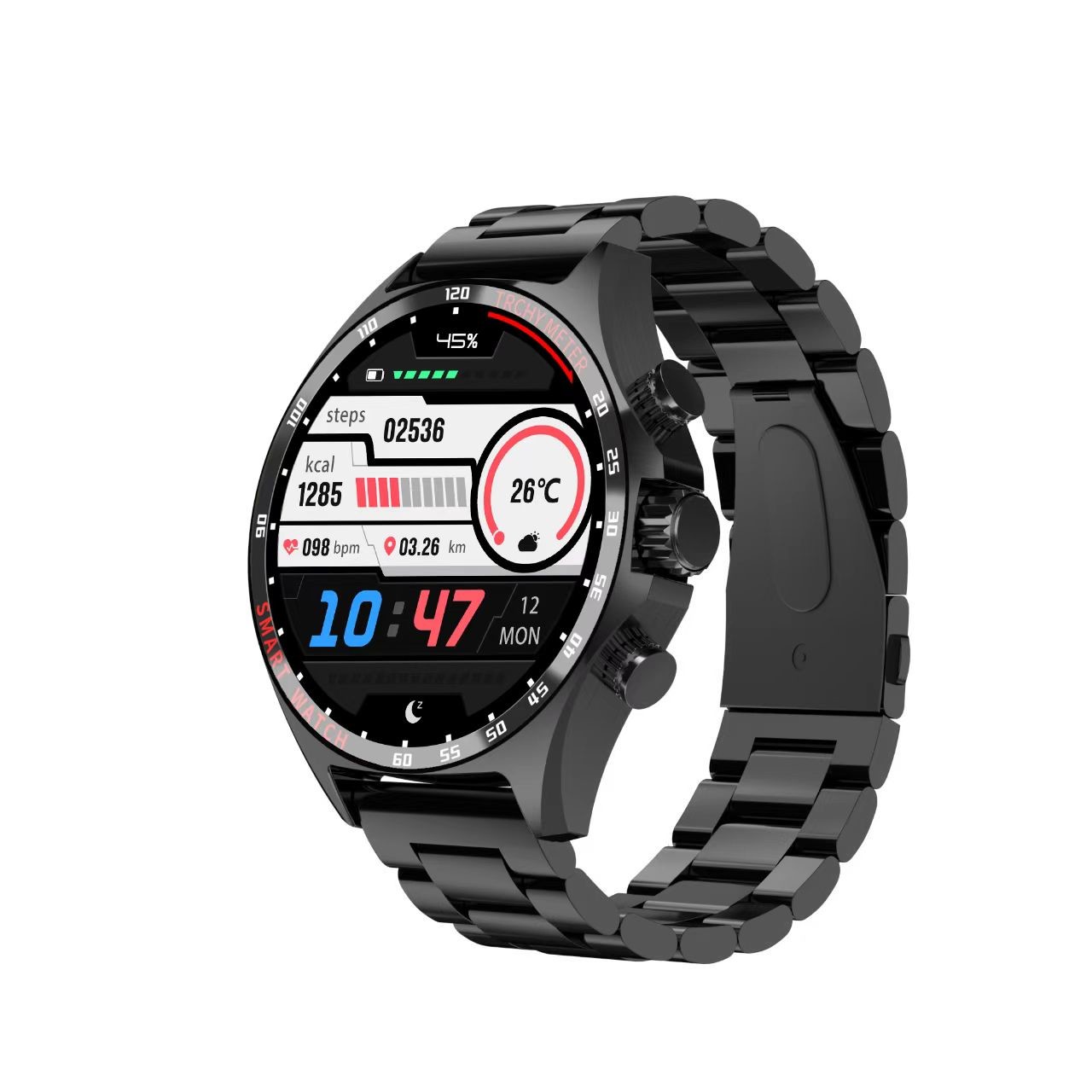 HD Round Screen SK27 Smart Watch 1.58 Inch Men Fitness Tracker Watch Waterproof IP68