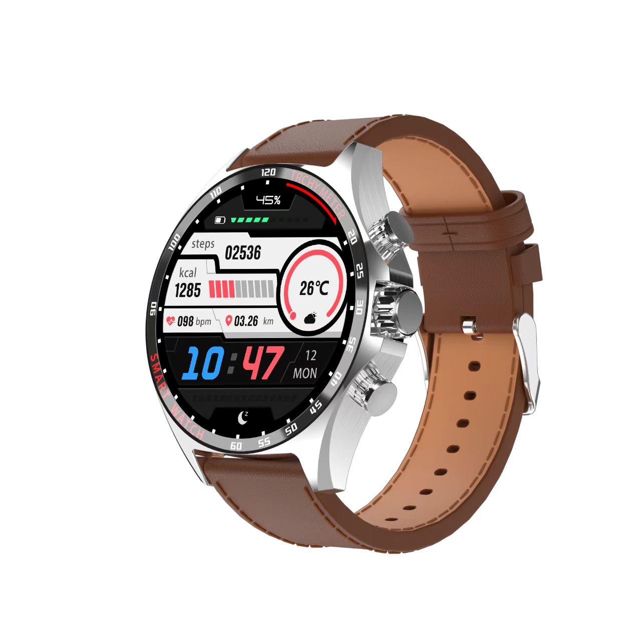 HD Round Screen SK27 Smart Watch 1.58 Inch Men Fitness Tracker Watch Waterproof IP68