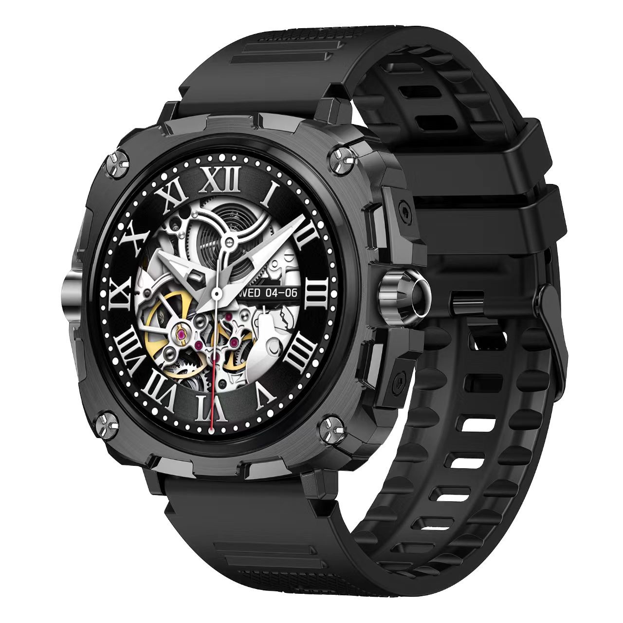 AK71 Men Smart Watch Amoled Screen Rotary Button BT Call Health Monitoring Smartwatch