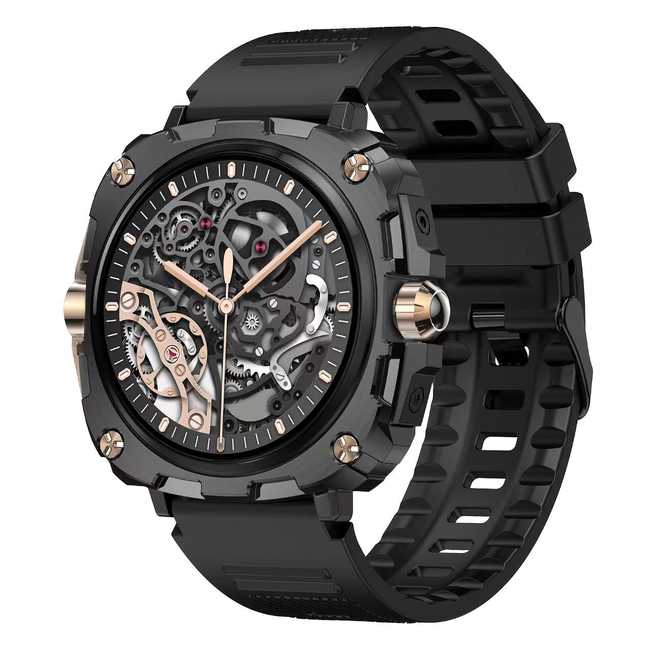 AK71 Men Smart Watch Amoled Screen Rotary Button BT Call Health Monitoring Smartwatch