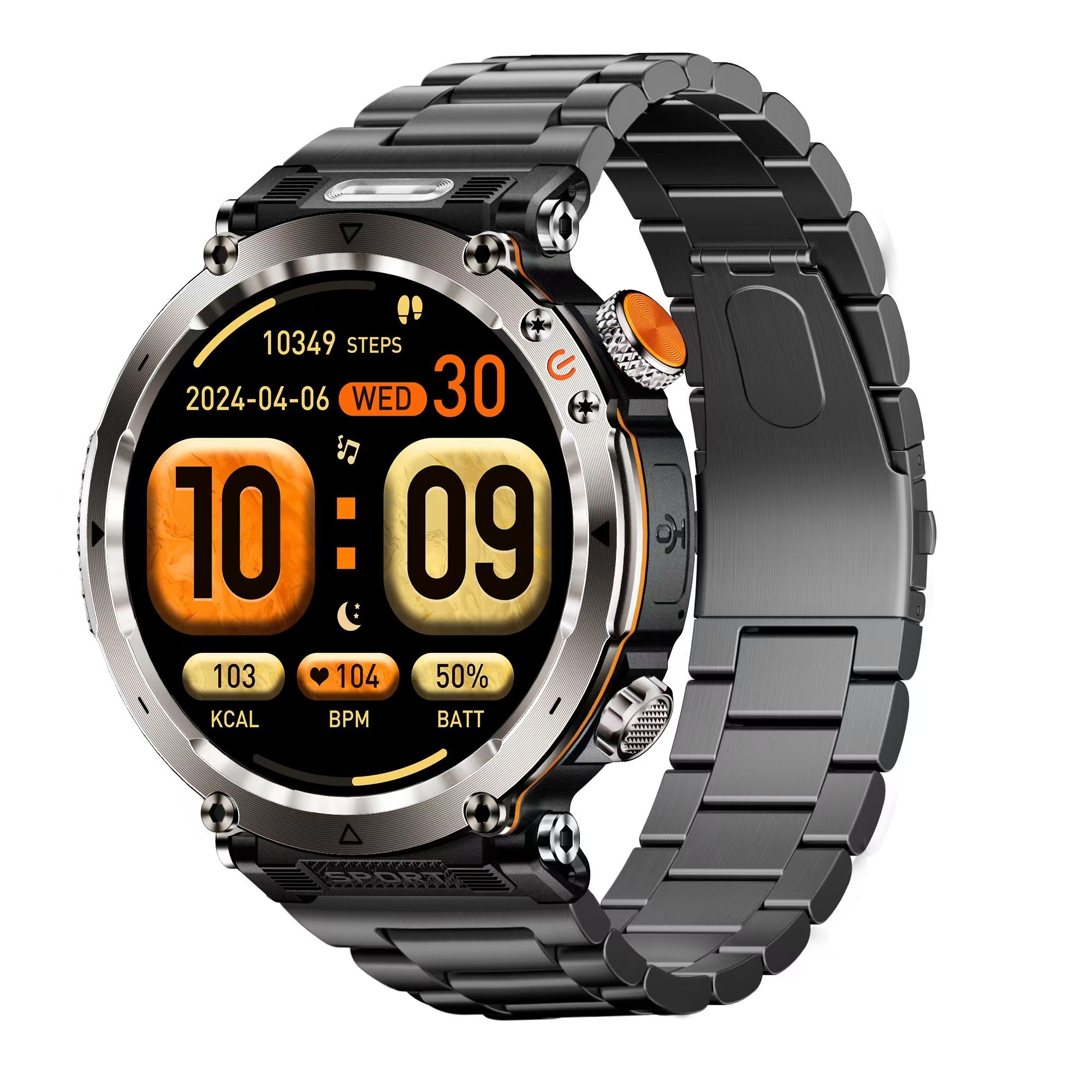 HT30 IP68 Waterproof Sport Smart Watch , 600mAh Battery SmartWatch With Flashlight Compass