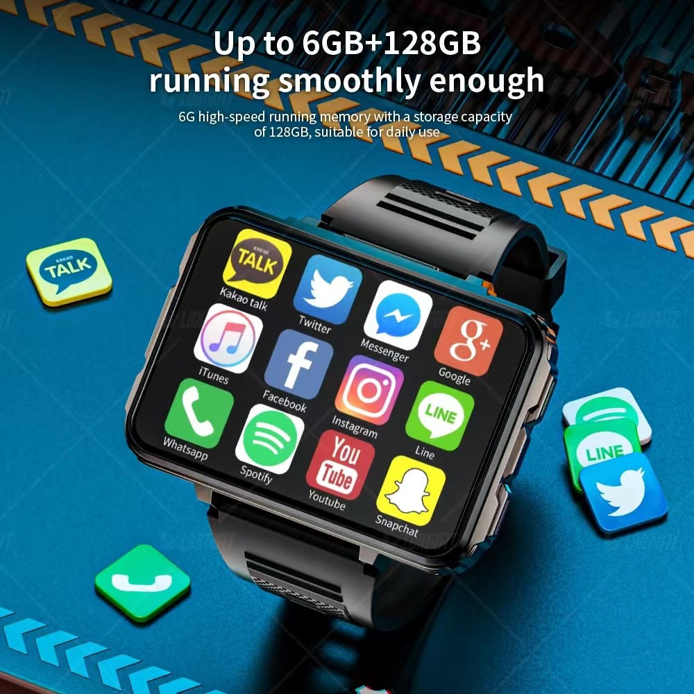 APPLP 5 MAX 4G Sim Card Android Smartwatch 4G Video Call Smart Watch 2.4 Inch