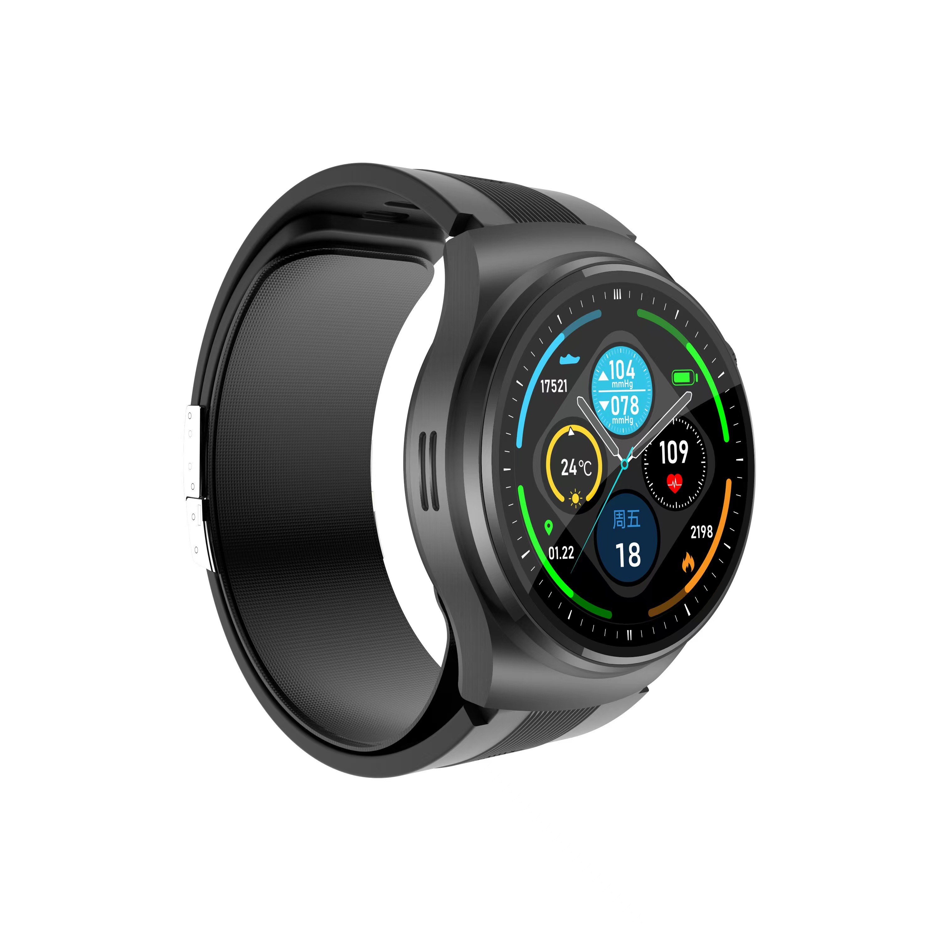 IPS Screen Air Pump Blood Pressure Heart Rate Monitor Smart Watch S28 1.39 inch