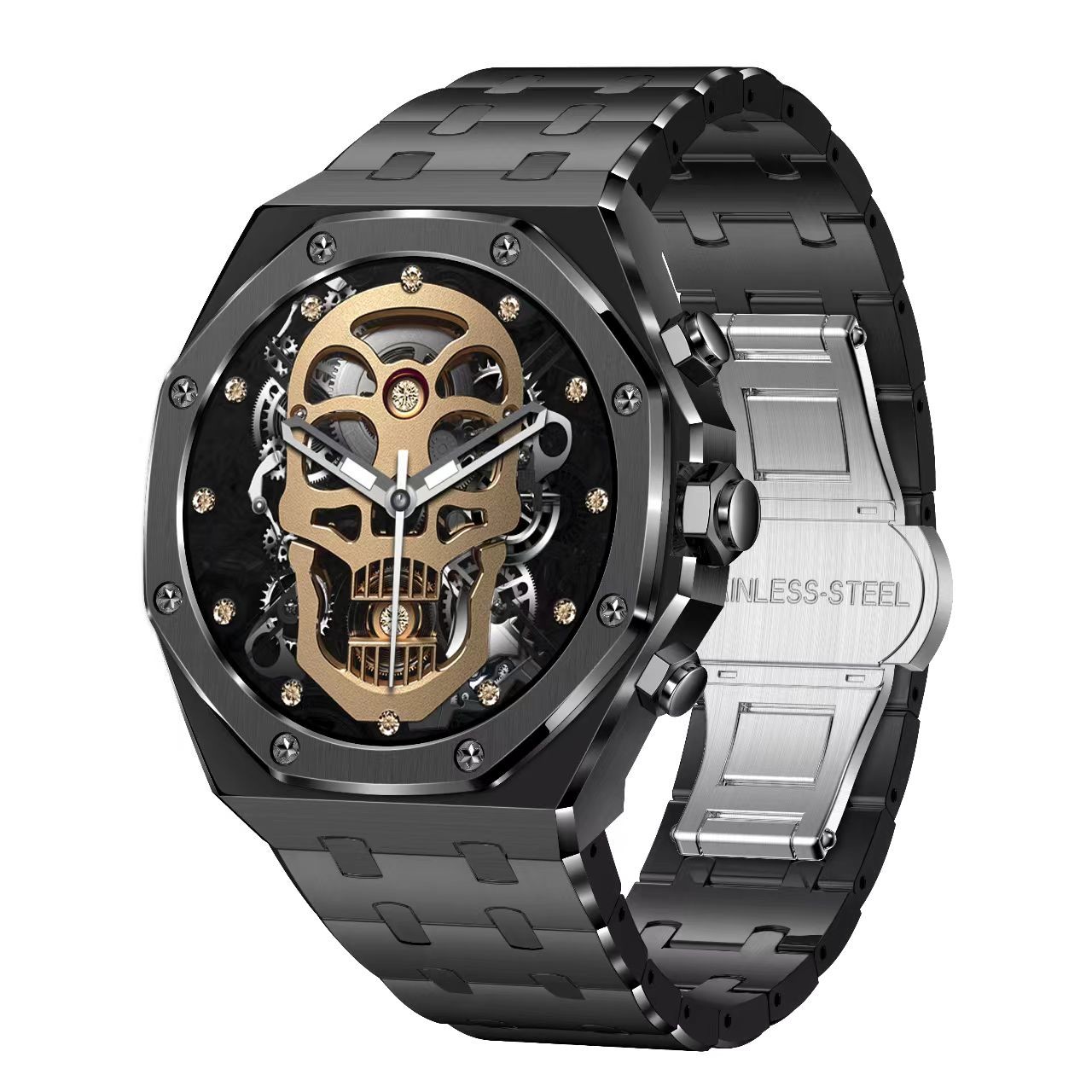 AK68 Gold Stainless Steel Smart Watch 1.43 Inch  Health Monitoring Smartwatch Amoled Screen