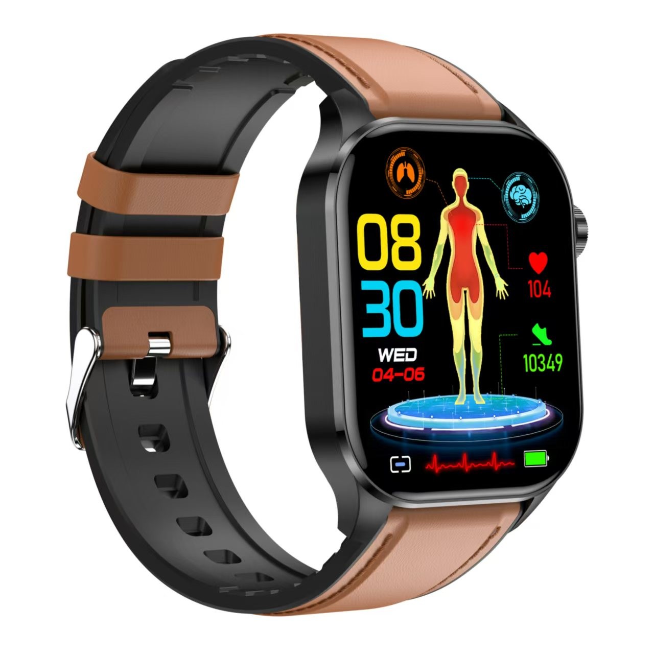 ET580 Smart Watch 2.04 Inch AMOLED SOS Heart Rate Uric Acid BML Smartwatch