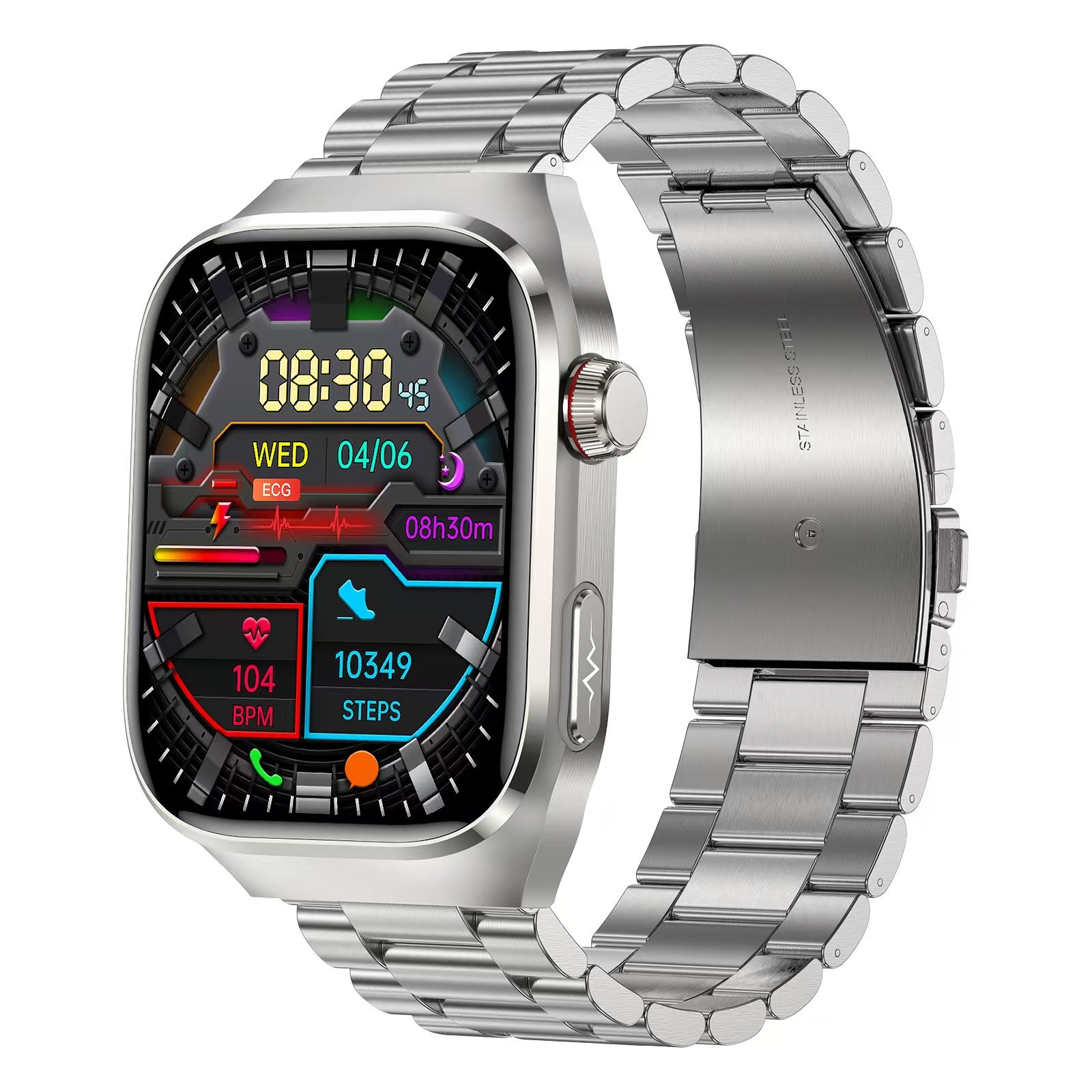 TK16 Health Care Smart Watch With 2.04inch Screen BT Call Blood Oxygen Temperature