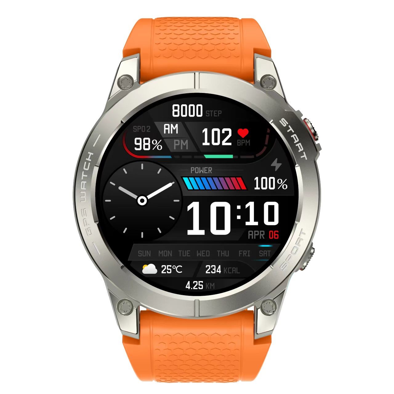 Amoled Display Smartwatch Outdoor S53 Smartwatch With Oxygen And Heart Rate