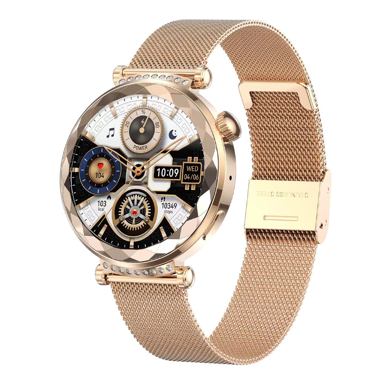 HK88 Smart Watch for Ladies 1.19-inch AMOLED Screen BT Call Music Control Women's Health