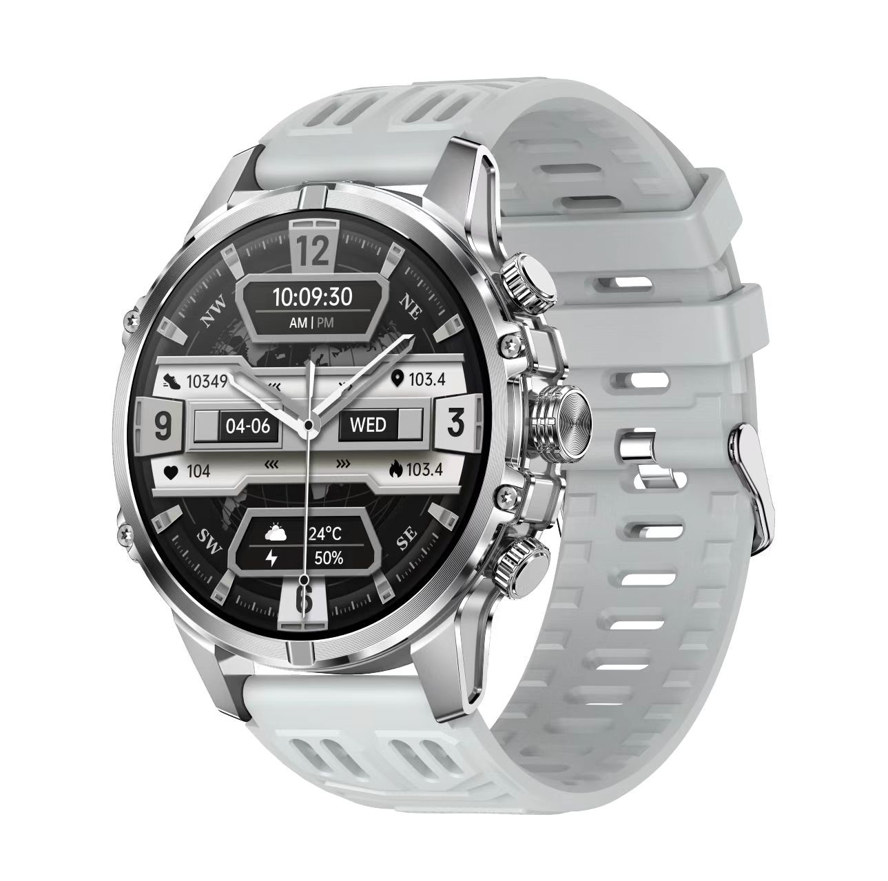CF53 Outdoor Men Smart Watch With Flashlight 1.75Inch Amoled Heart Rate 600mAh Battery
