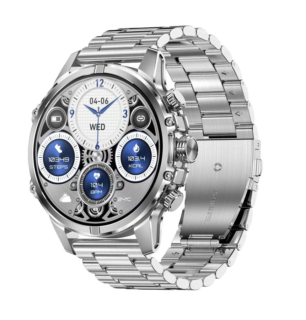 CF53 Outdoor Men Smart Watch With Flashlight 1.75Inch Amoled Heart Rate 600mAh Battery