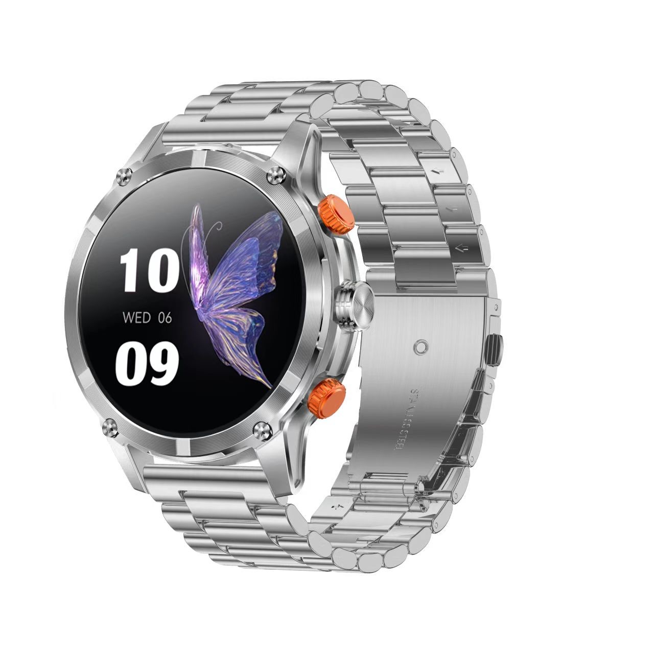 CF55 Men Smart Watch 1.7-inch Screen Fitness Tracker 530mAh Battery Stainless Steel Strap