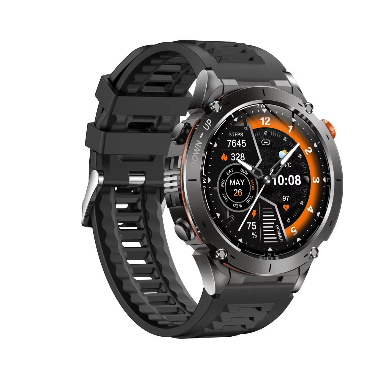 Y101 GPS Outdoor Sports Smart Watch with Flashlight 1.43inch Screen 730mAh Health Monitoring 3ATM Waterproof